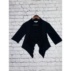 DKNY Black Open Front Waterfall Cardigan Sweater XL